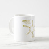 Caffeine Structural chemical formula gold Koffiemok (Voorkant links)