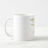 Caffeine Structural chemical formula gold Koffiemok (Links)