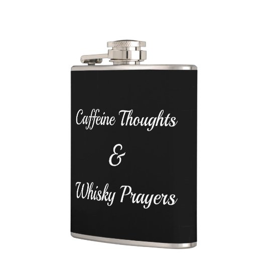 Caffeine Thoughts & Whisky Prayers Stress Relief Heupfles (Links)