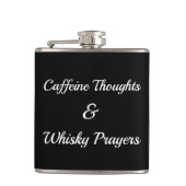 Caffeine Thoughts & Whisky Prayers Stress Relief Heupfles (Voorkant)