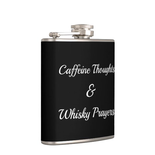 Caffeine Thoughts & Whisky Prayers Stress Relief Heupfles (Rechts)