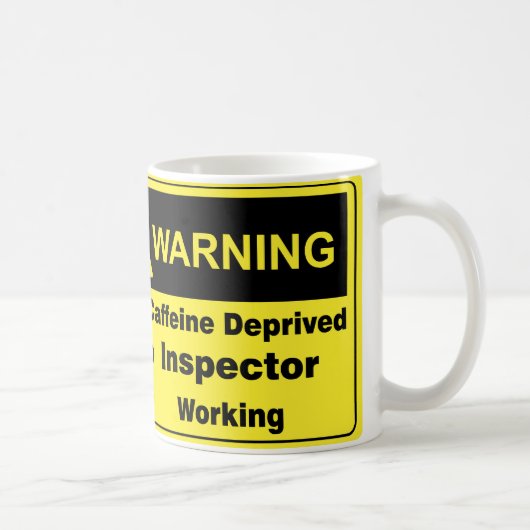Caffeine Warning Inspecteur Koffiemok (Rechts)