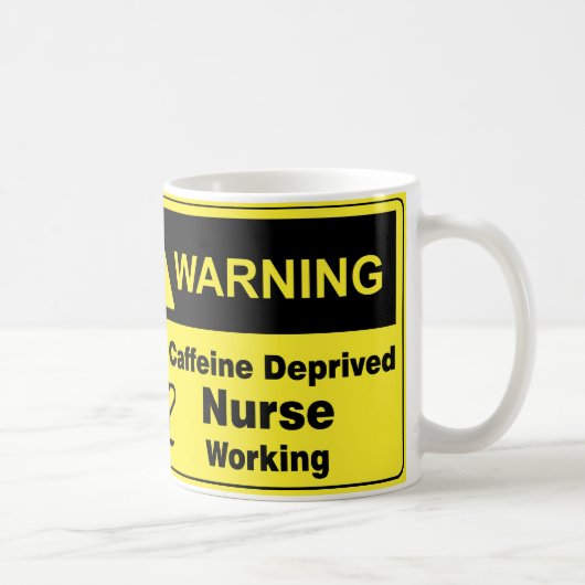 Caffeine Warning Nurse Koffiemok (Rechts)