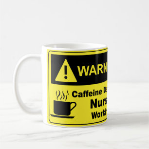Caffeine Warning Nurse Koffiemok