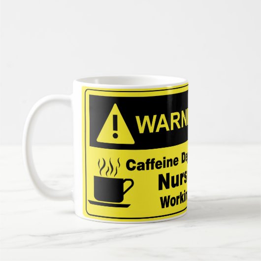 Caffeine Warning Nurse Koffiemok (Links)