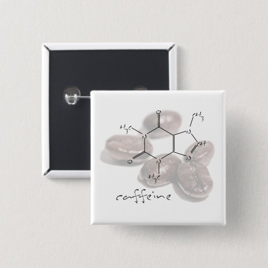 Caffeïnebonen Vierkante Button 5,1 Cm (Voorkant /achterkant)