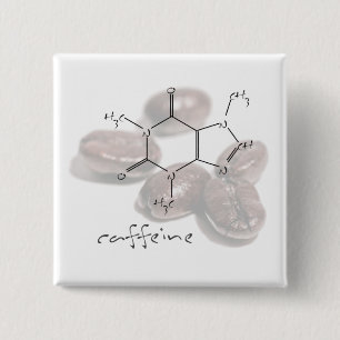 Caffeïnebonen Vierkante Button 5,1 Cm