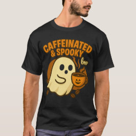 Caffeïnehoudende & enge Halloween-koffiegeest T-shirt