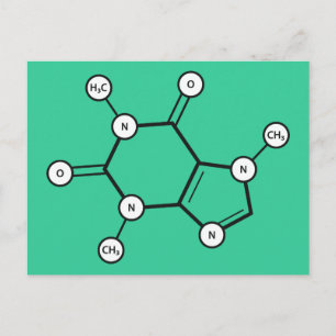 caffeïnemolecuul briefkaart