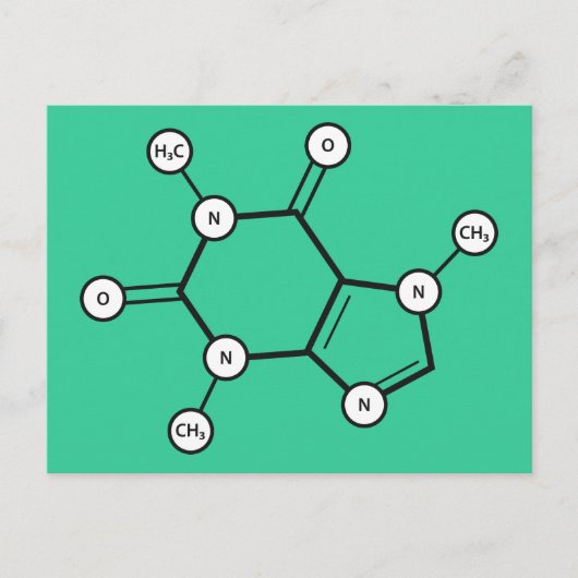 caffeïnemolecuul briefkaart (Voorkant)