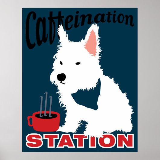 Caffeineringsstation Poster (Voorkant)