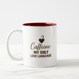 Caffeïneverslaafde Minimalistisch Ontwerp Koffiemo Tweekleurige Koffiemok