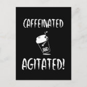 Caffeïnezuur en geagiteerd, Funny Coffee Design Briefkaart (Voorkant)