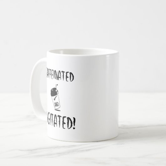 Caffeïnezuur en geagiteerd, Funny Coffee Design Koffiemok (Voorkant links)