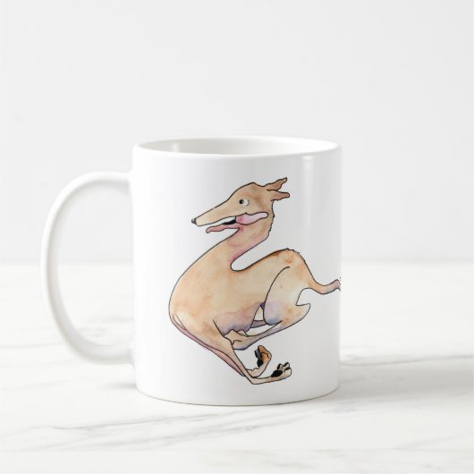 Caffiene Kick Greyhound Illustration Mok (Links)