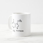 Caffiene-molecuul (chemische structuur) koffiemok (Voorkant links)
