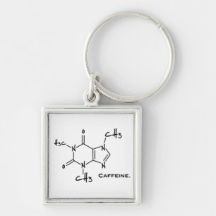 Caffiene-molecuul (chemische structuur) sleutelhanger
