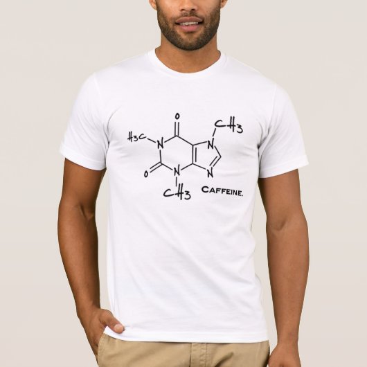 Caffiene-molecuul (chemische structuur) t-shirt (Voorkant)