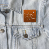 Caffiene-molecuul (chemische structuur) vierkante button 5,1 cm (In situ)