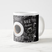 "Cafine Kronieken: Ambachtelijke Keramische Mok" Grote Koffiekop (Voorkant rechts)