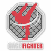 Cage Fighter MMA Knock-out Sticker (Voorkant)