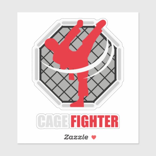 Cage Fighter MMA Knock-out Sticker (Vel)