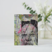 caged man retro junk journal Mixed Media Collage Briefkaart (Staand voorkant)