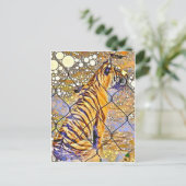 Caged Tiger Art Briefkaart (Staand voorkant)
