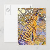 Caged Tiger Art Briefkaart (Voorkant / Achterkant)