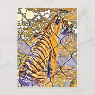 Caged Tiger Art Briefkaart