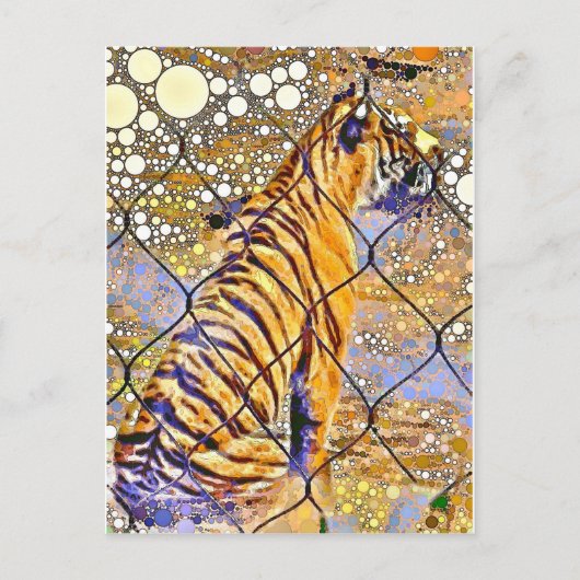 Caged Tiger Art Briefkaart (Voorkant)