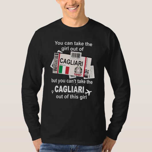 Cagliari Boarding Pass Cagliari Girl Cagliari T-shirt (Voorkant)