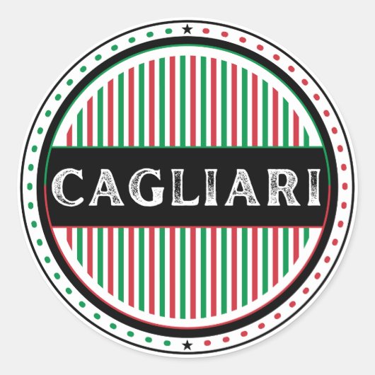 Cagliari City Pride Emblem – Italian Identity Ronde Sticker (Voorkant)