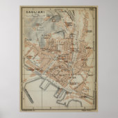 Cagliari Sardinia Map (1903) Poster (Voorkant)