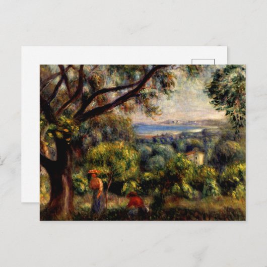Cagnes Landschap geschilderd door Renoir, Briefkaart (Voorkant / Achterkant)