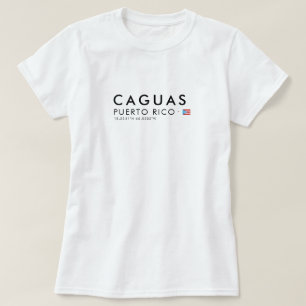Caguas Puerto Rico T-Shirt Coördinaten T-shirt