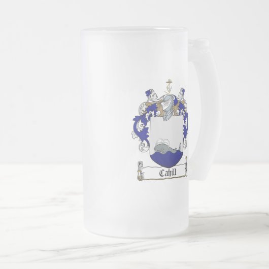 CAHILL FAMILY CREST - CAHILL COAT VAN WAPENS MATGLAS BIERPUL (Voorkant rechts)