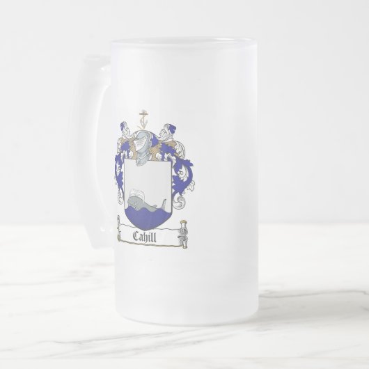 CAHILL FAMILY CREST - CAHILL COAT VAN WAPENS MATGLAS BIERPUL (Voorkant links)