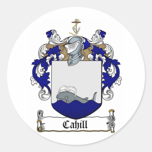 CAHILL FAMILY CREST - CAHILL COAT VAN WAPENS RONDE STICKER (Voorkant)