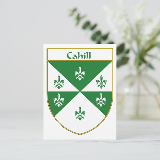 Cahill wapenschild/familiewapen briefkaart (Staand voorkant)