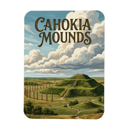 Cahokia Mounds Magneet (Verticaal)