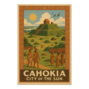 Cahokia - Oude stad van de Mounds Perfect Poster