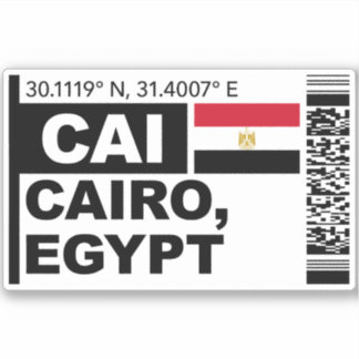CAI Cairo Boarding Pass - Egypt Travel Sticker