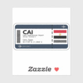 CAI Caïro Egypt Boarding Pass Sticker (Vel)