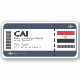 CAI Caïro Egypt Boarding Pass Sticker