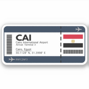 CAI Caïro Egypt Boarding Pass Sticker