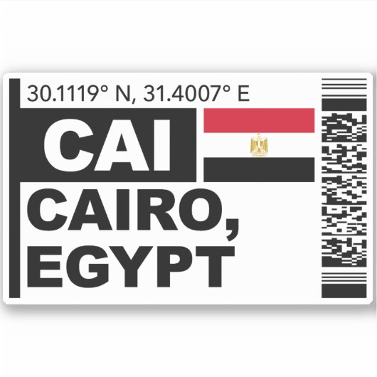 CAI Caïro instapkaart - Egypte Reis Sticker (Voorkant)