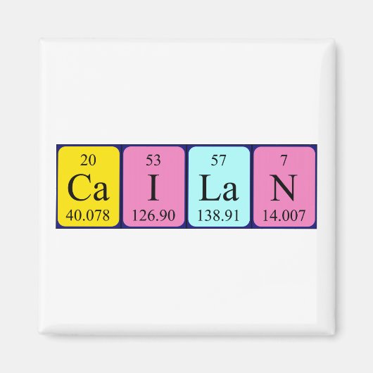 Cailan periodieke table name magnet (Voorkant)
