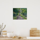 Caillebotte - Allee uit de villa van bloemen op .. Poster (Keuken)