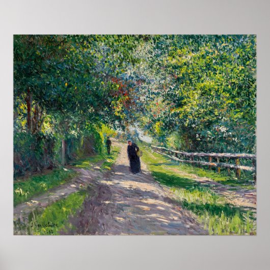 Caillebotte - Allee uit de villa van bloemen op .. Poster (Voorkant)